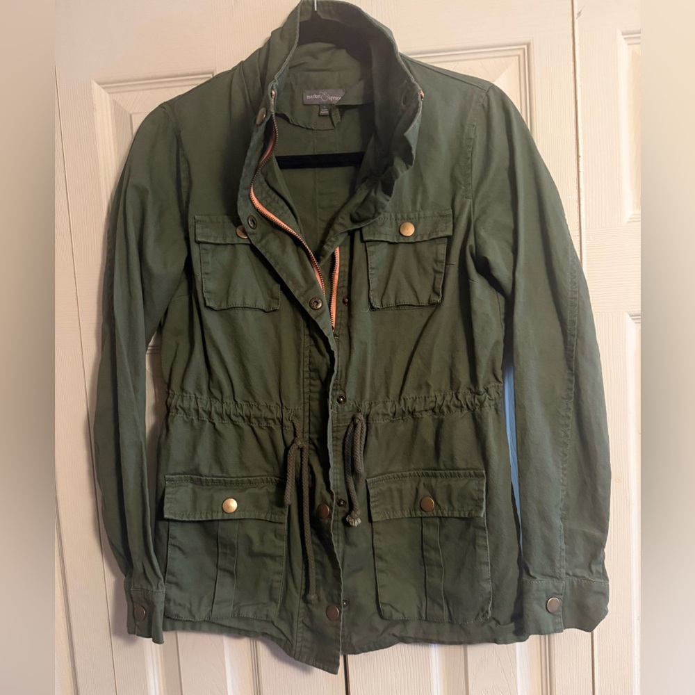 Market & Spruce Olive Green Anorak Jacket